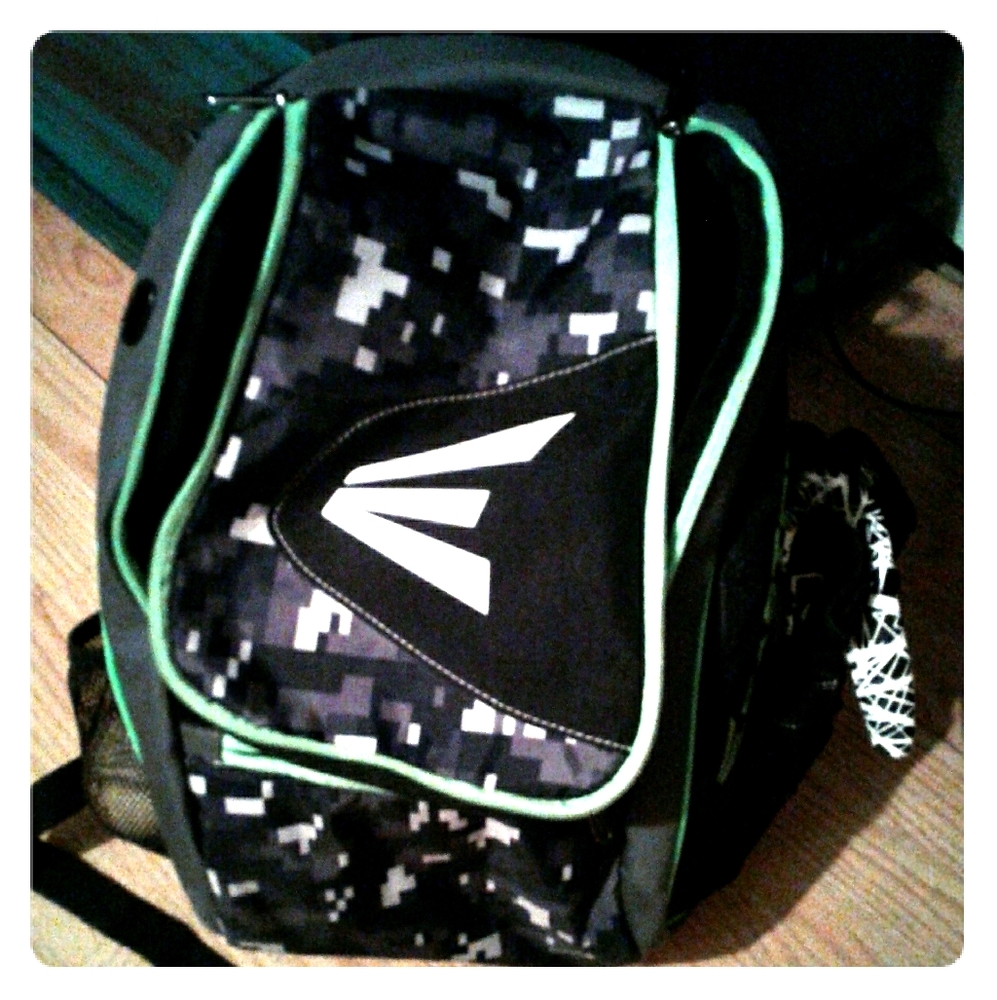 Easton baseball bag and gloves